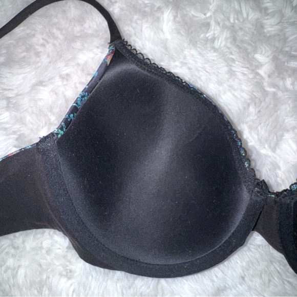 Victoria’s Secret Black Butterfly Floral Body by Victoria Lined Demi Bra 34D - Picture 5 of 7